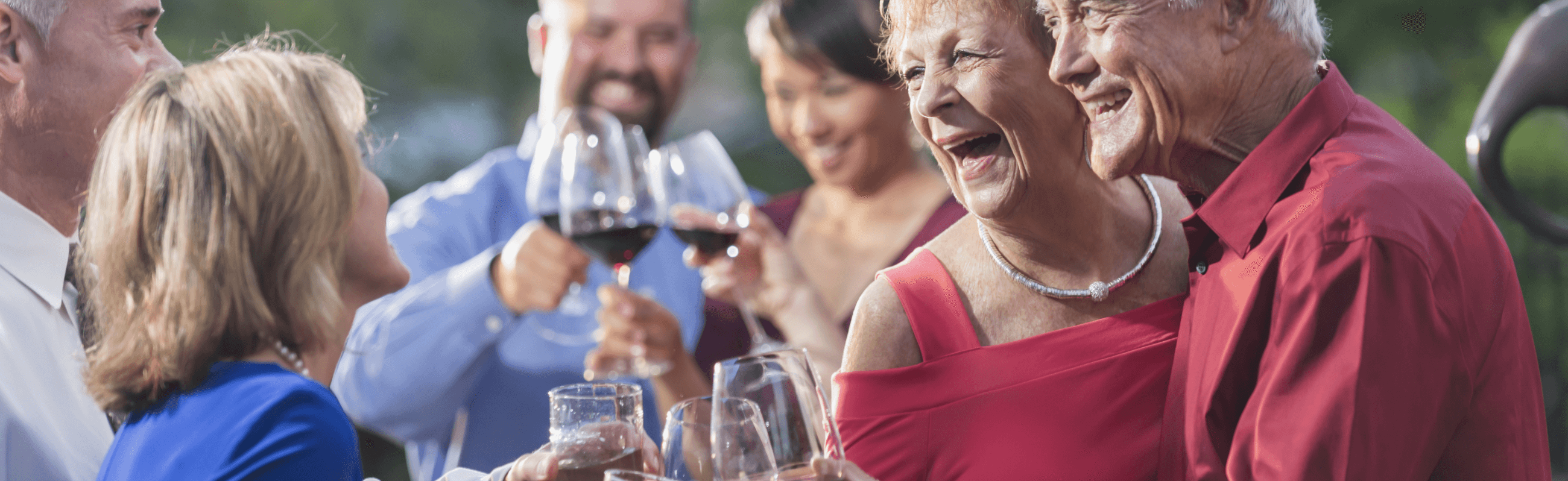 Couples enjoying a glass of wine